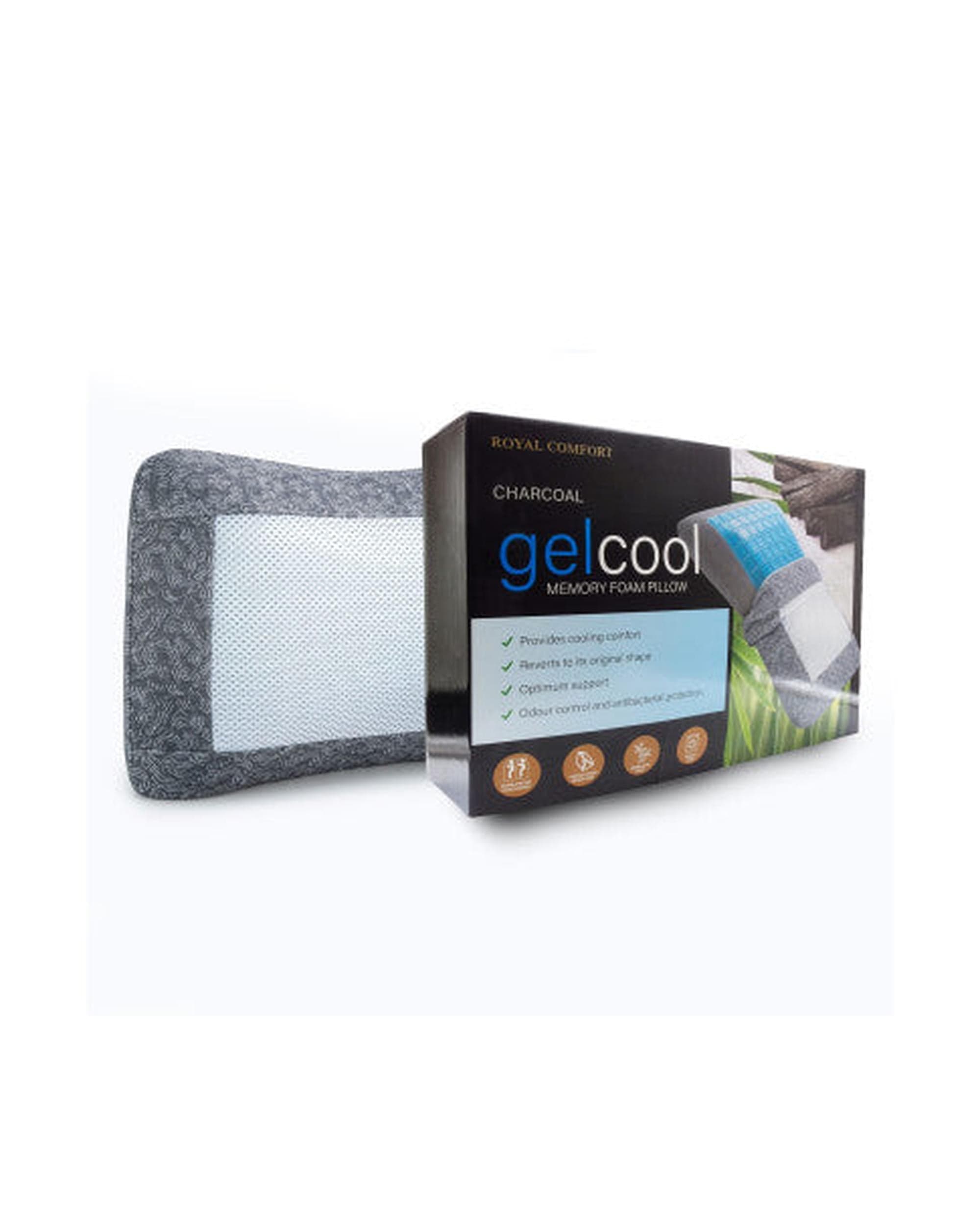 Royal Comfort Pillows/Cushions Royal Comfort Cool Gel Charcoal Infused High Density Memory Foam Pillow 40 x 60 cm Charcoal, Blue