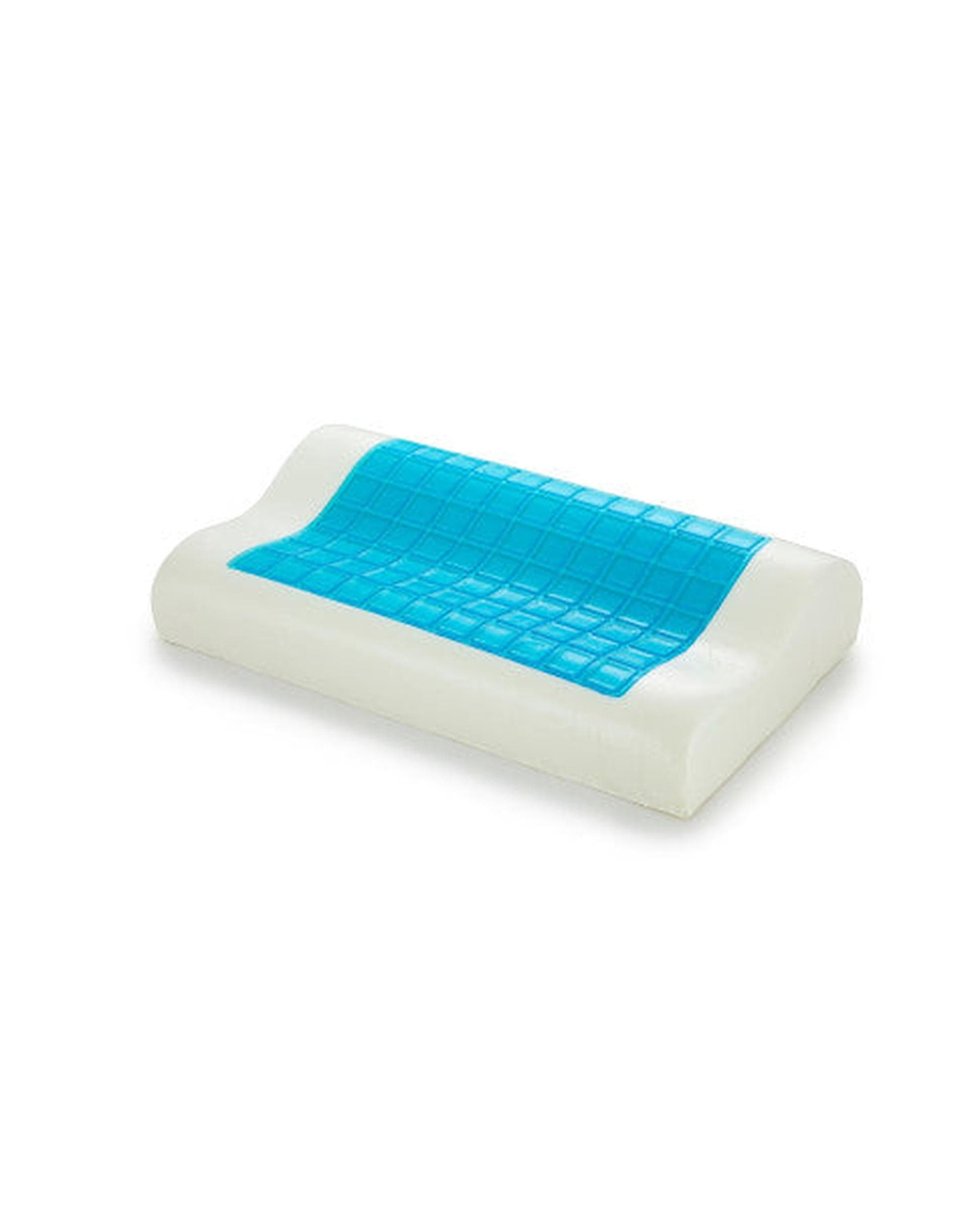 Royal Comfort Pillows/Cushions Royal Comfort Cooling Gel Contour High Density Memory Foam Pillow Twin Pack 30 x 50 cm White, Blue