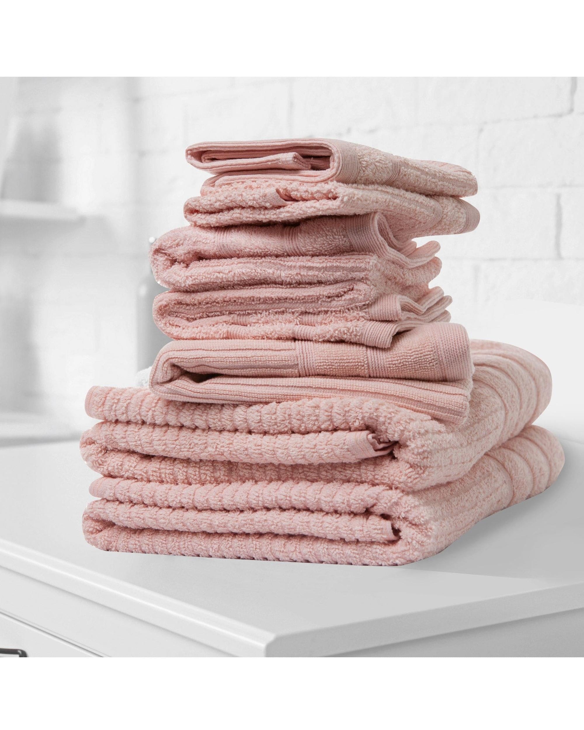 Royal Comfort Bathroom Towel Sets Royal Comfort Eden Egyptian Cotton 600GSM 8 Piece Luxury Bath Towels Set 8 Piece Blush