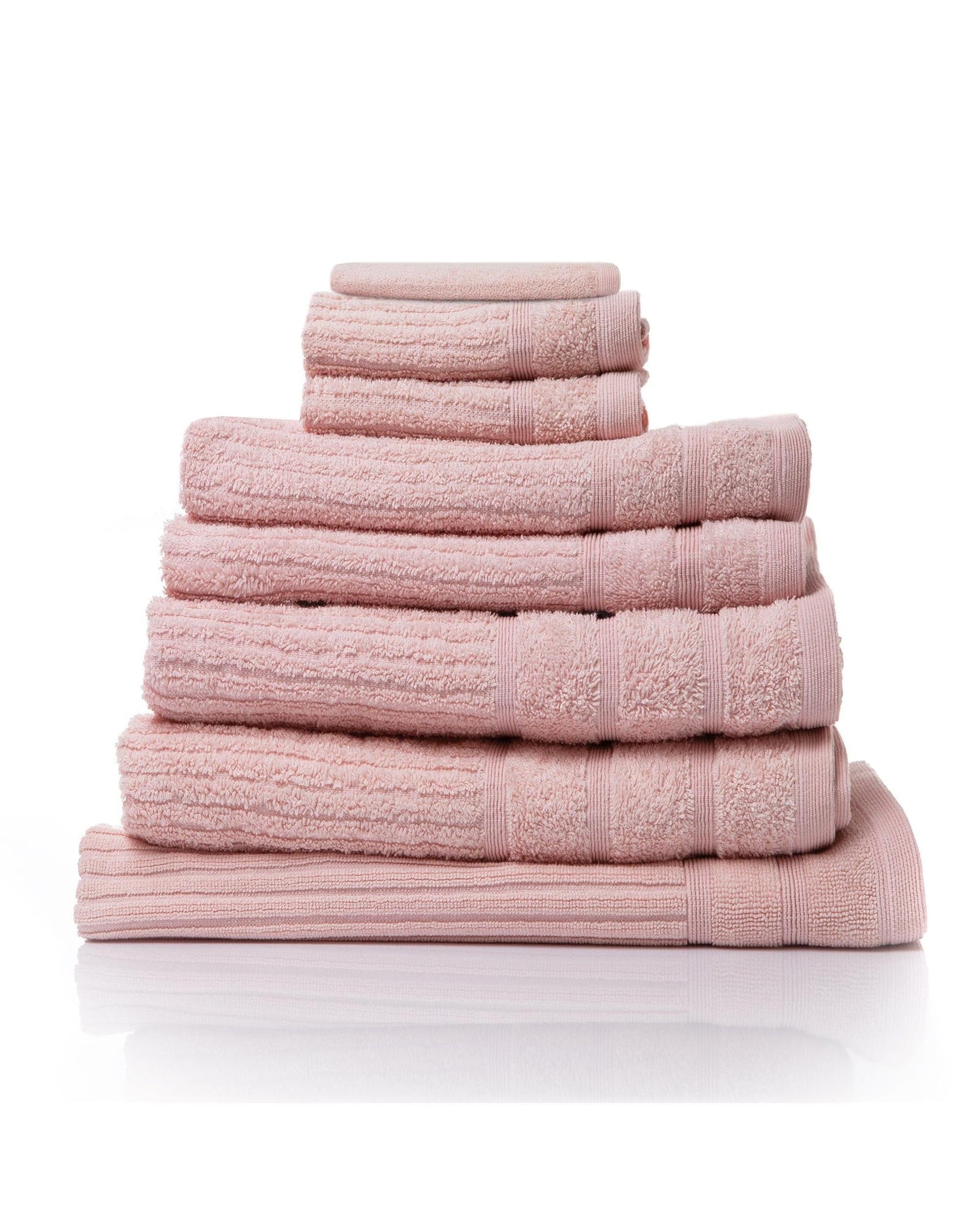 Royal Comfort Bathroom Towel Sets Royal Comfort Eden Egyptian Cotton 600GSM 8 Piece Luxury Bath Towels Set 8 Piece Blush
