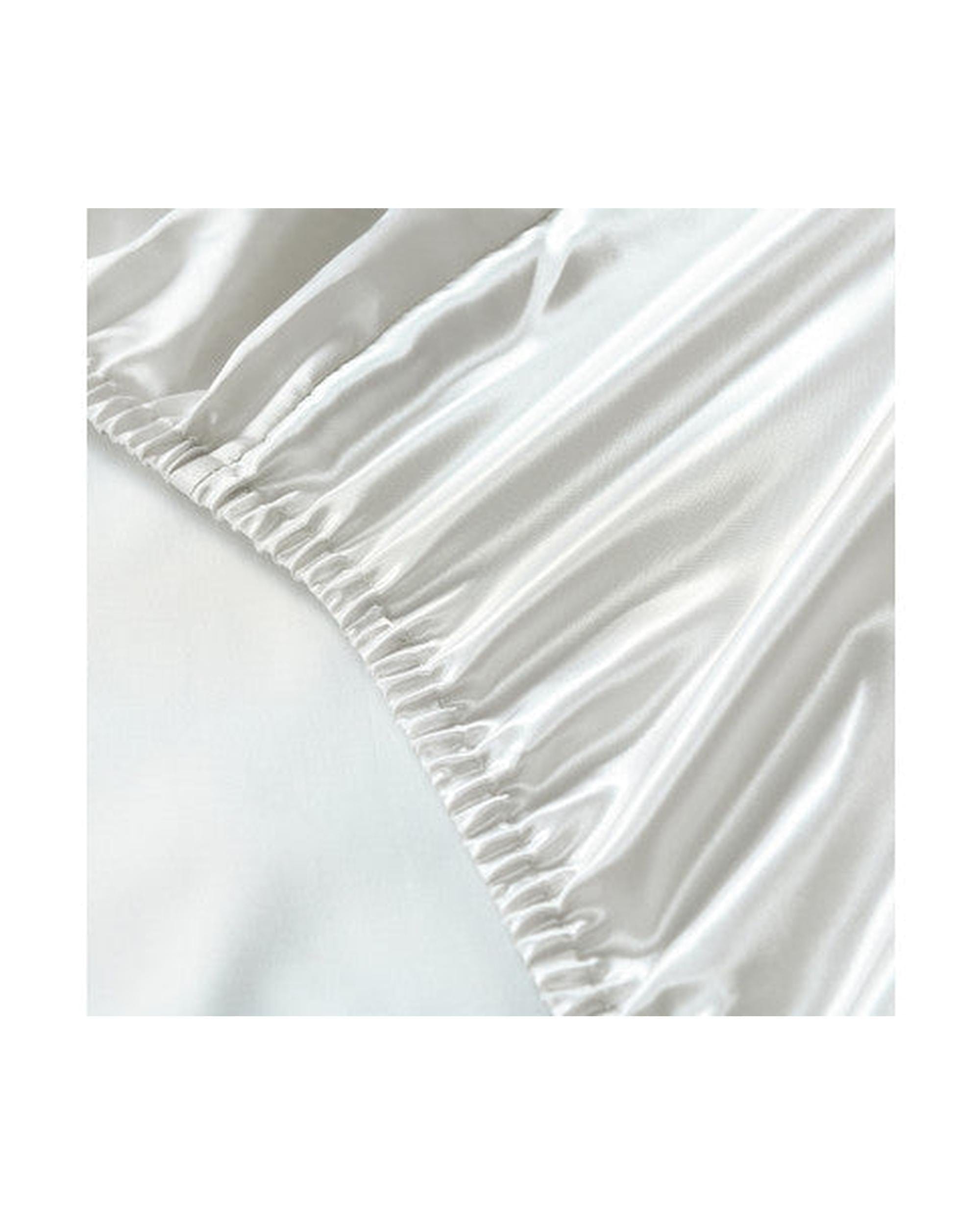 Royal Comfort Bed Sheets Royal Comfort Satin Sheet Set 3 Piece Fitted Flat Sheet Pillowcases - Silver