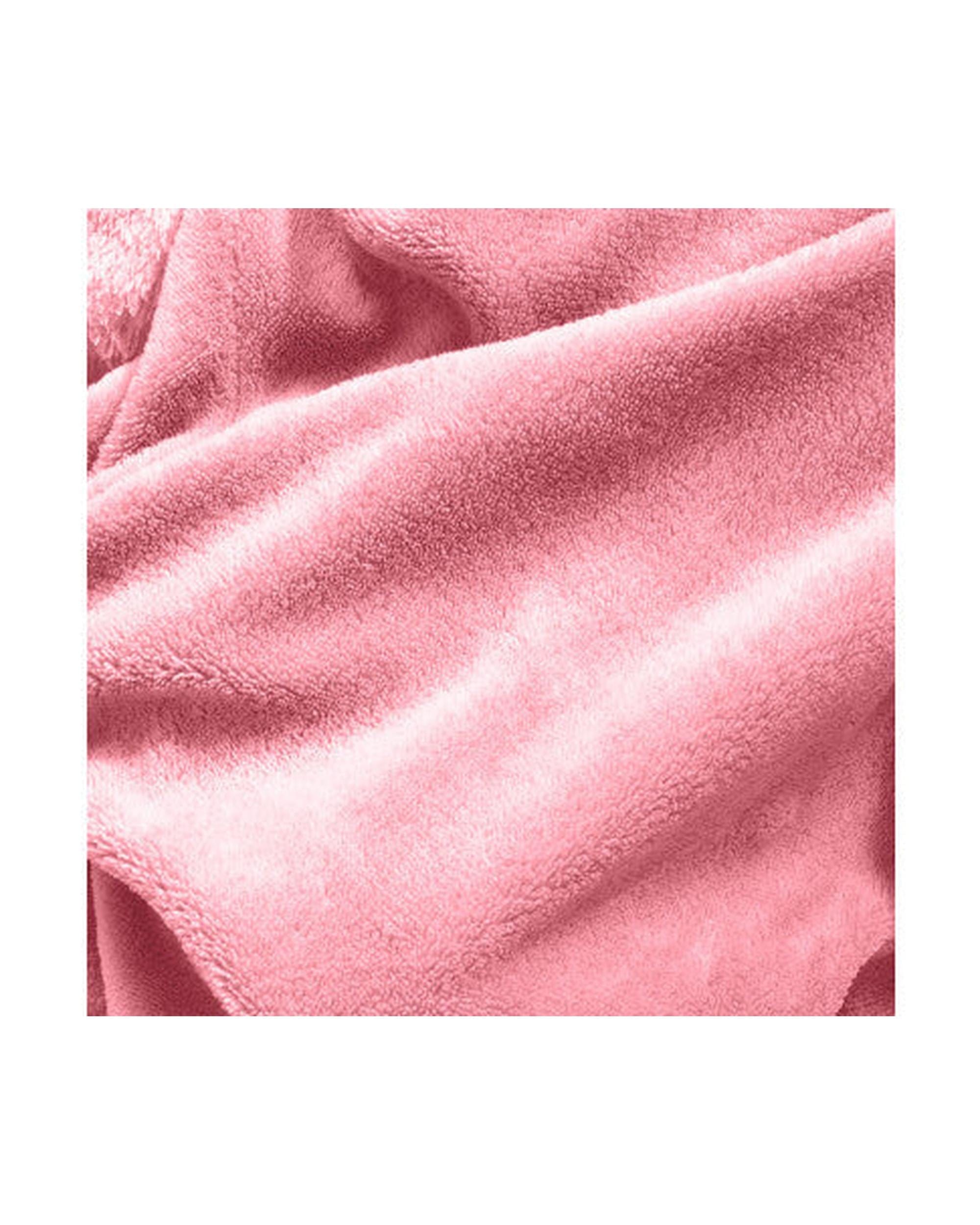 Royal Comfort Pajamas Royal Comfort Snug Hoodie Nightwear Super Soft Reversible Coral Fleece 750GSM One Size Pink