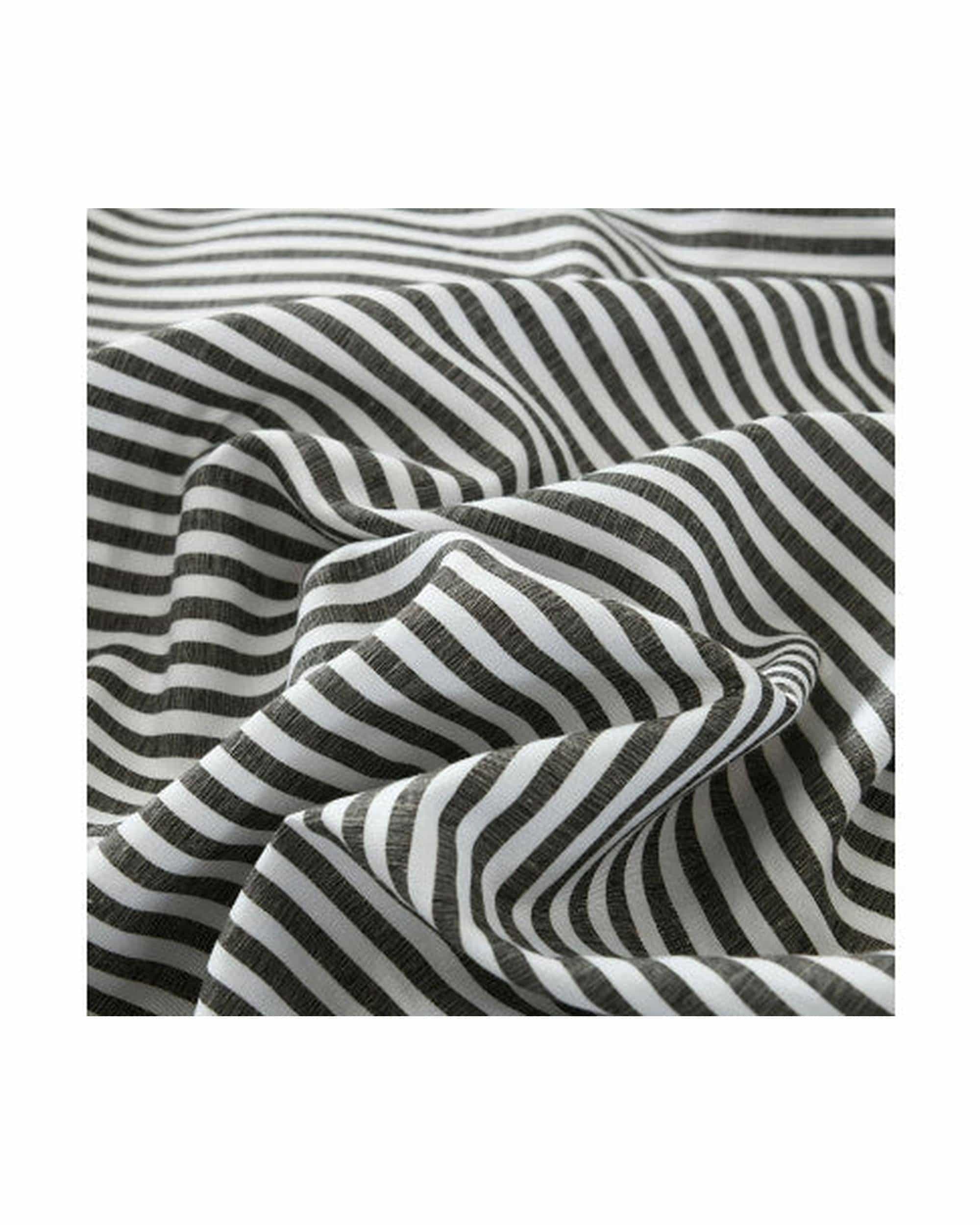 Royal Comfort Quilt Cover Royal Comfort Striped Flax Linen Blend Quilt Cover Set Soft Touch Bedding - Charcoal