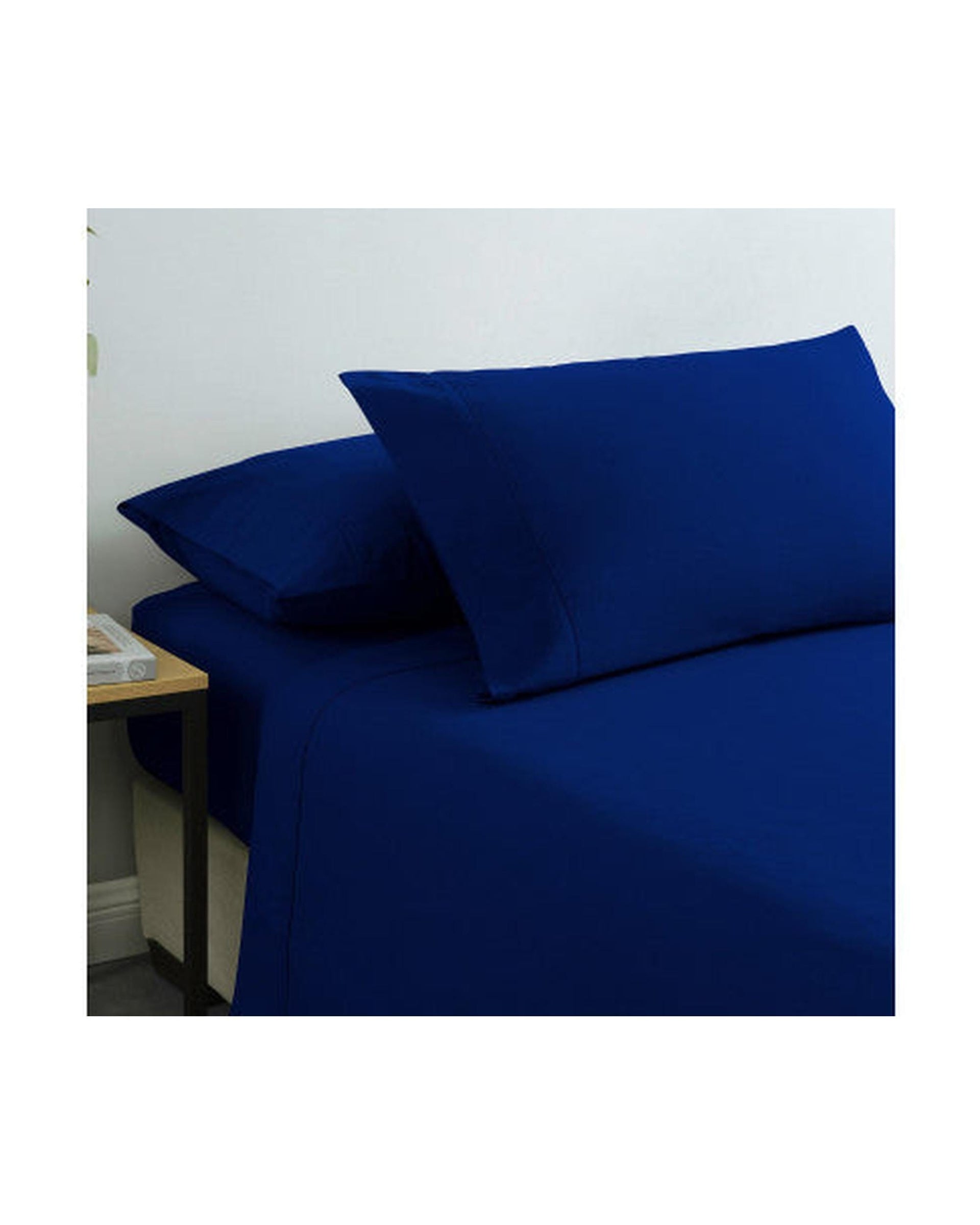 Royal Comfort Bed Sheets Royal Comfort Vintage Washed 100% Cotton Sheet Set Fitted Flat Sheet Pillowcases - ROYAL BLUE