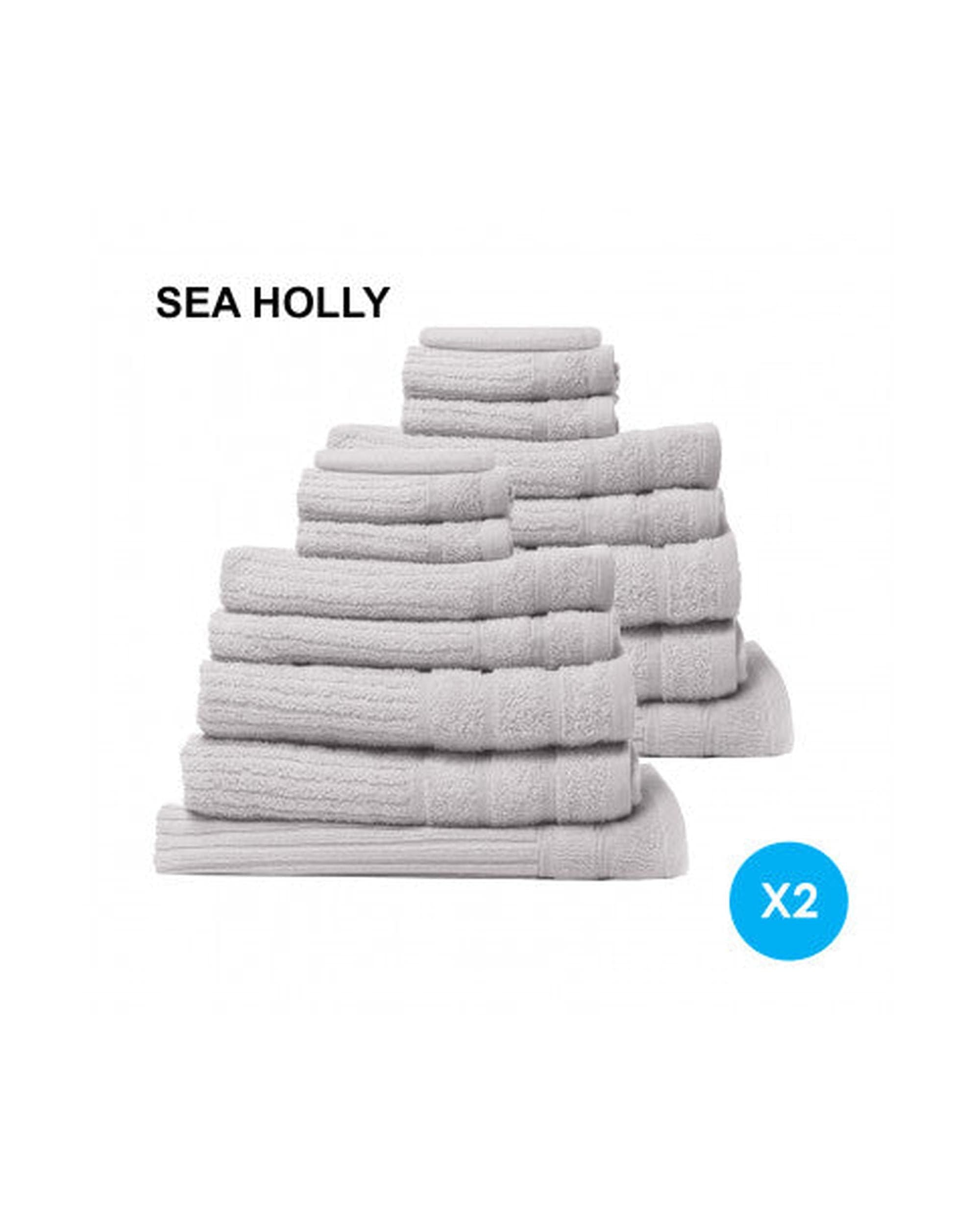 Royal Comfort Bathroom Towel Sets Sea Holly Royal Comfort 16 Piece Egyptian Cotton Eden Towel Set 600GSM