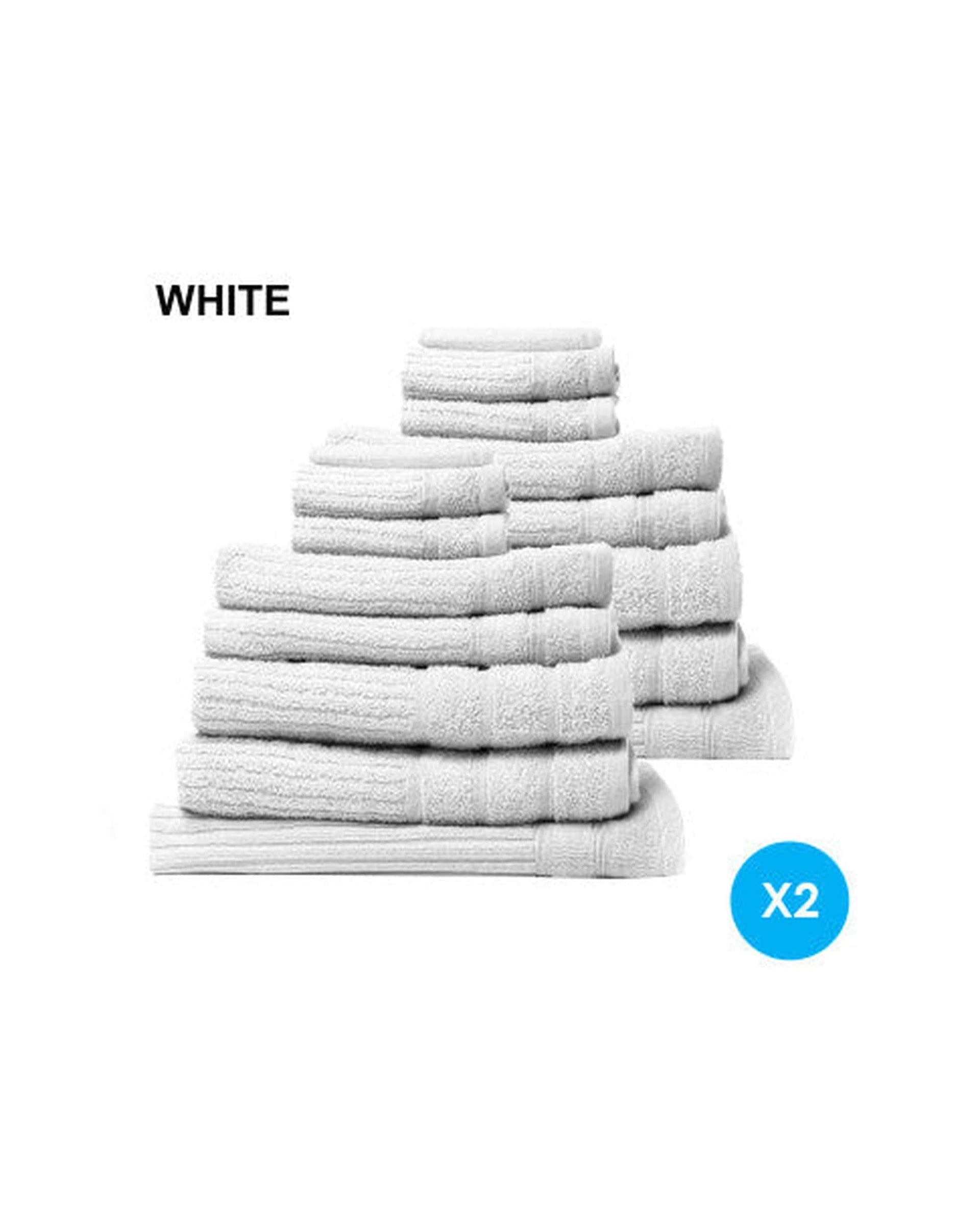 Royal Comfort Bathroom Towel Sets White Royal Comfort 16 Piece Egyptian Cotton Eden Towel Set 600GSM