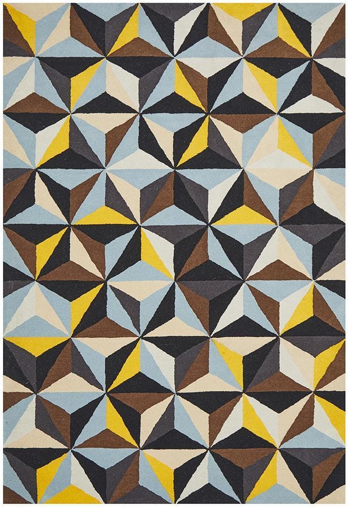 Rug Culture Rugs 225X155CM Matrix Pure Wool 900 Blue Rug