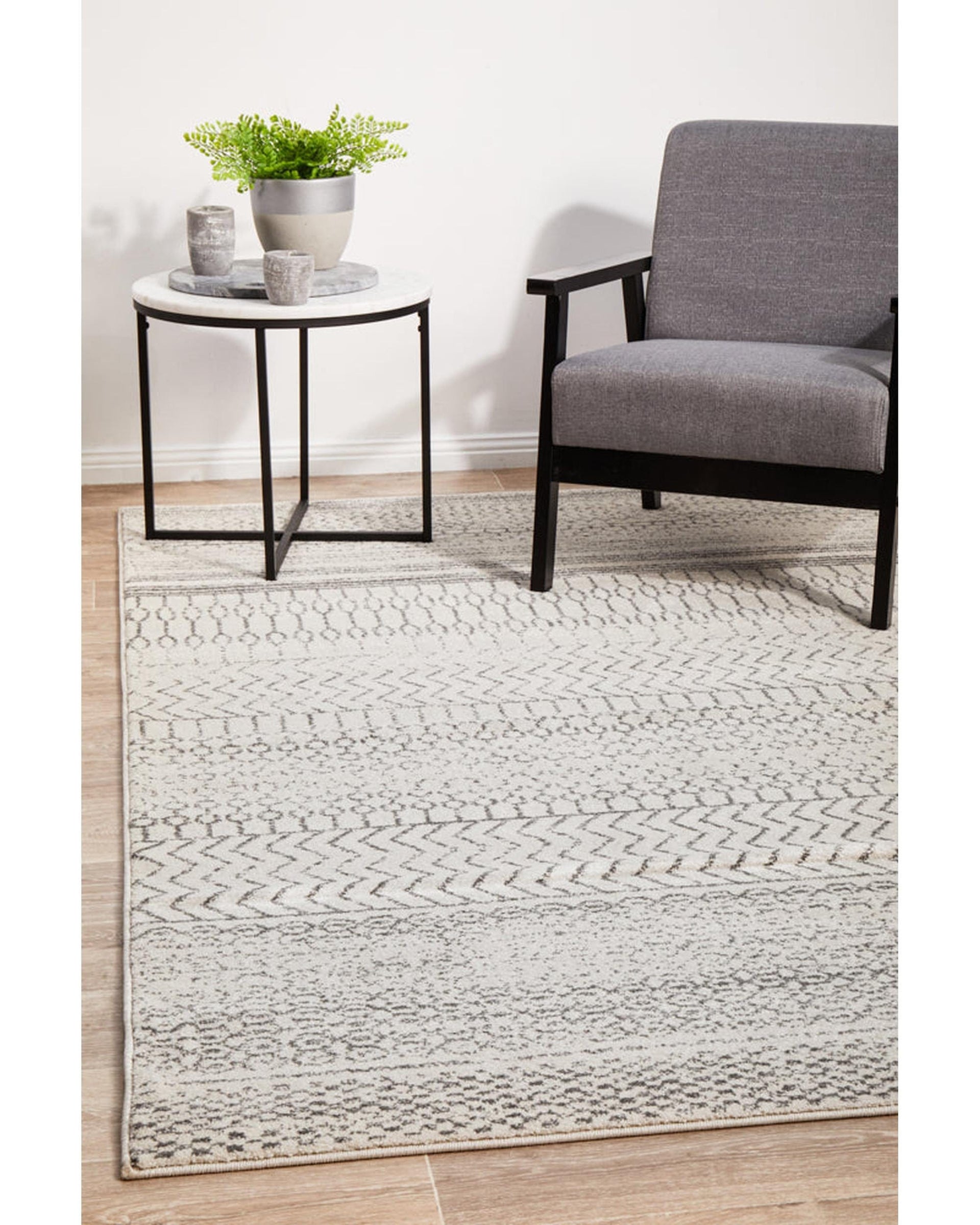 RUG CULTURE Rugs 230X160CM Chrome Harper Silver Rug