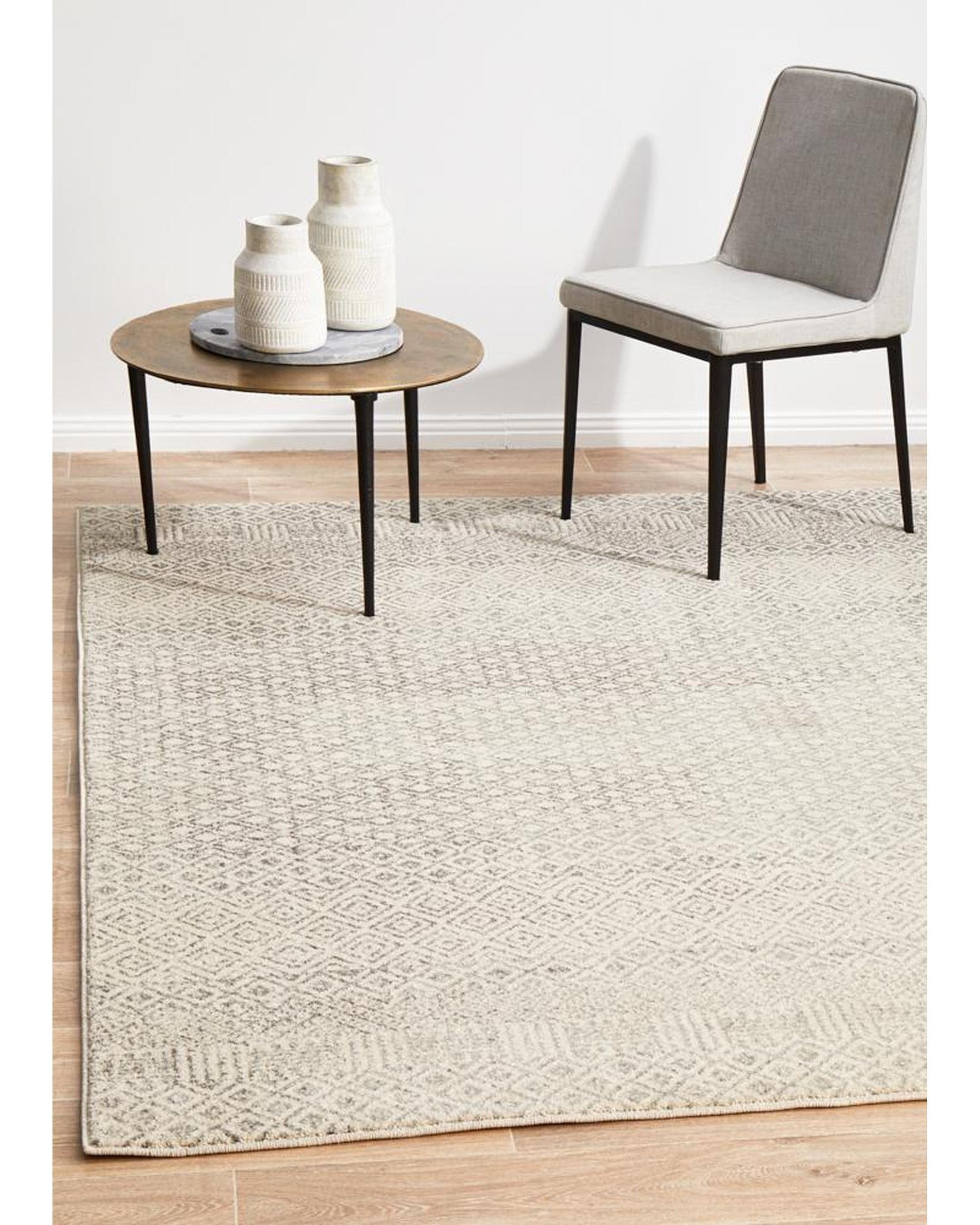 Rug Culture Rugs 230X160CM Evoke Diamond Grey Transitional Rug