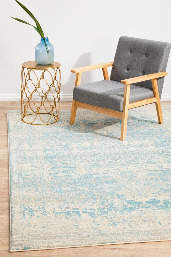 Rug Culture Rugs 230X160CM Evoke Glacier White Blue Transitional Rug