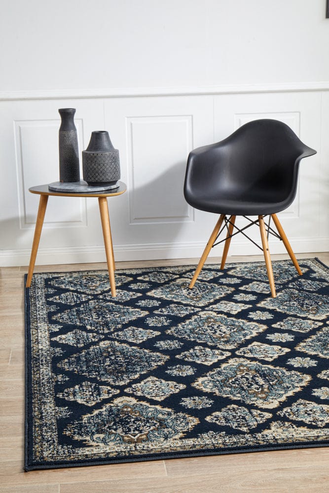 Rug Culture Rugs 230X160CM Oxford Timeline Navy Rug