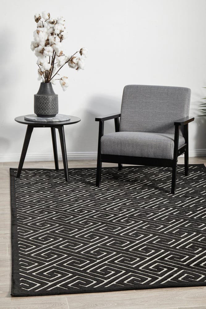 RUG CULTURE Rugs 230X160CM York Alice Black & Gold Rug