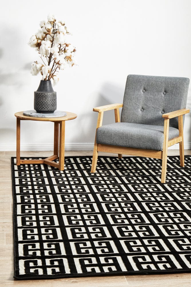 RUG CULTURE Rugs 230X160CM York Brenda Black & Gold Rug