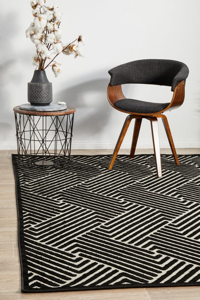 RUG CULTURE Rugs 230X160CM York Cindy Black & Gold Rug