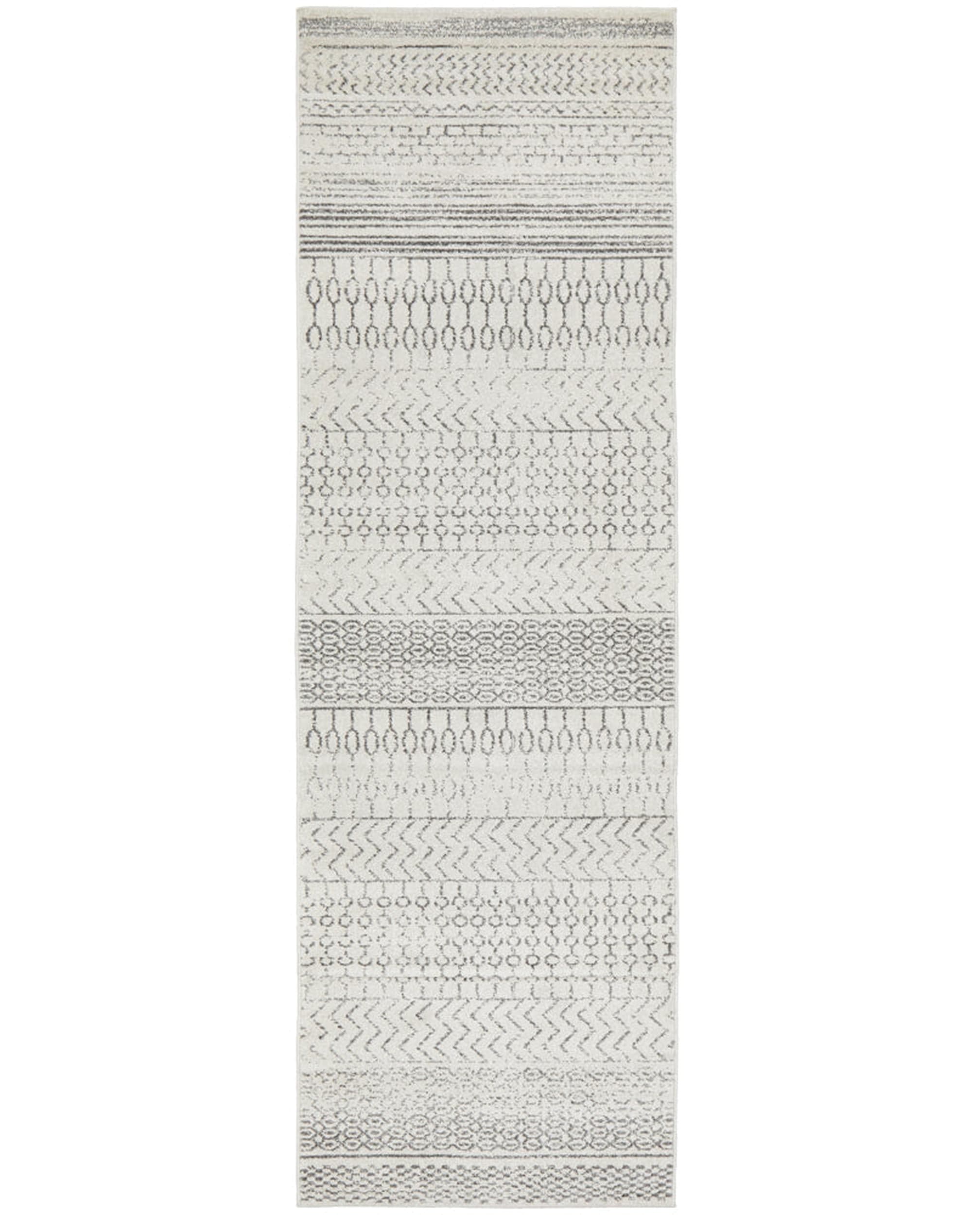 RUG CULTURE Rugs 300X80CM Chrome Harper Silver Rug