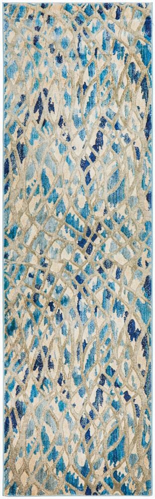 Rug Culture Rugs 300X80CM Dreamscape Ropes Modern Blue Rug