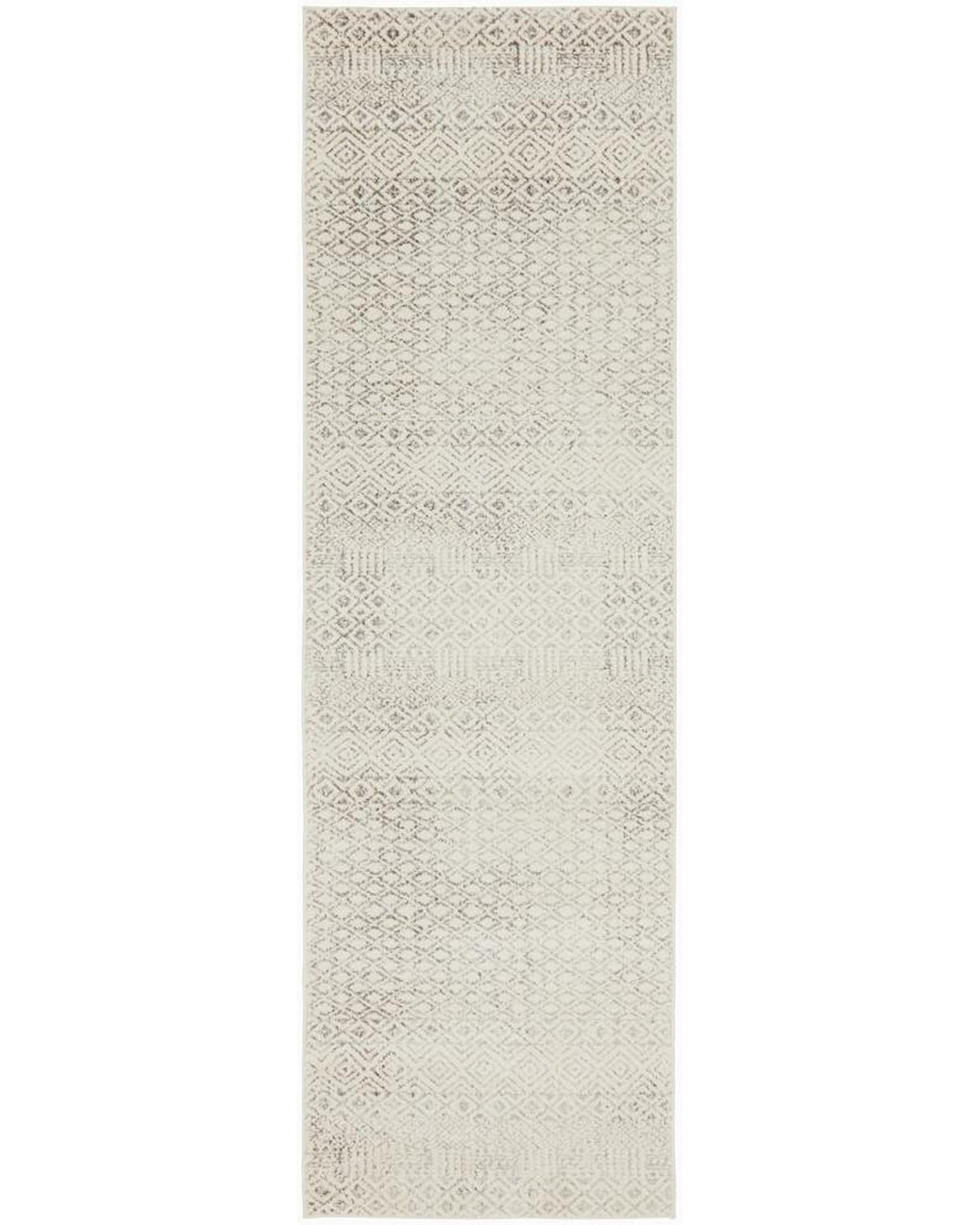 Rug Culture Rugs 300X80CM Evoke Diamond Grey Transitional Rug