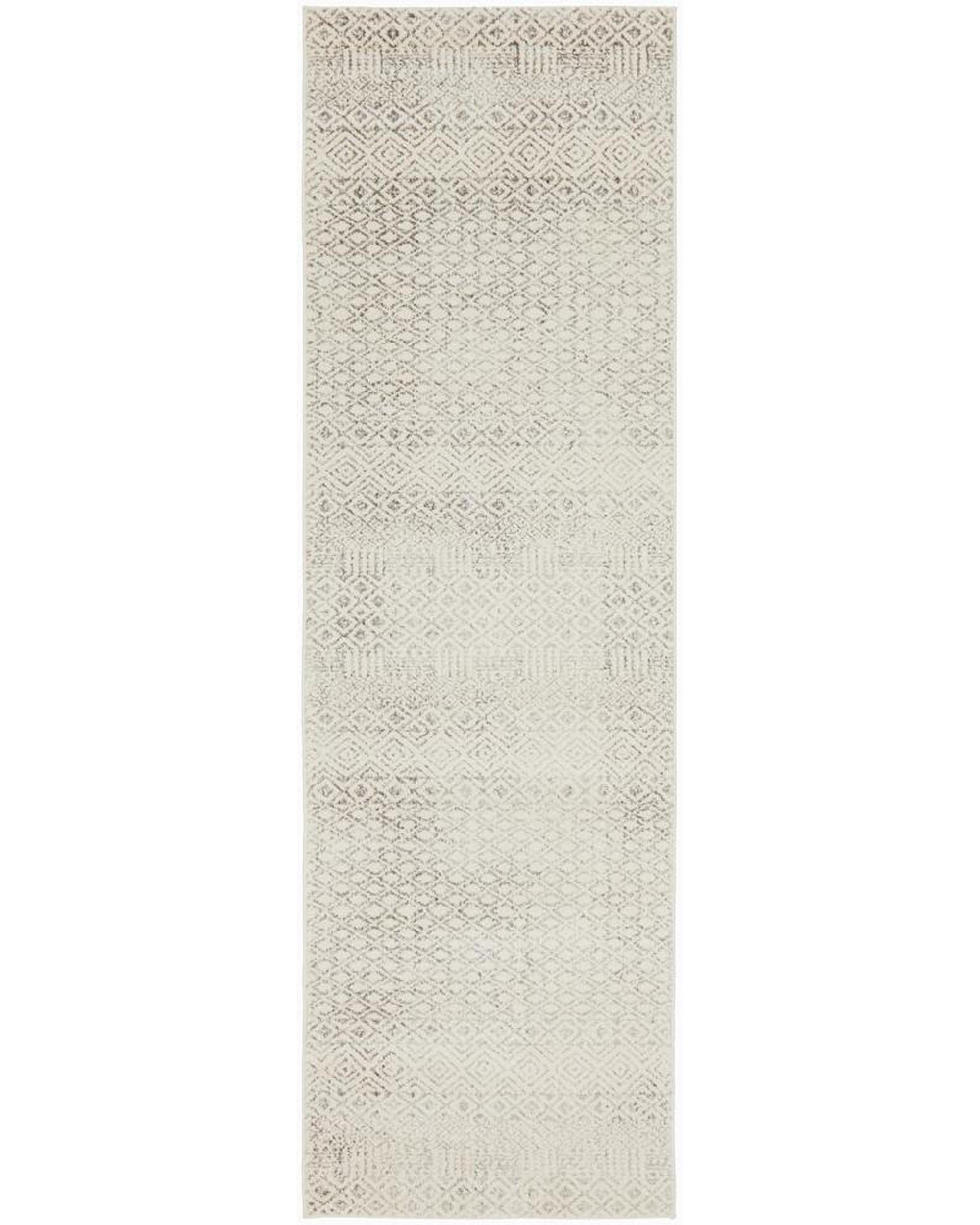 Rug Culture Rugs 300X80CM Evoke Diamond Grey Transitional Rug