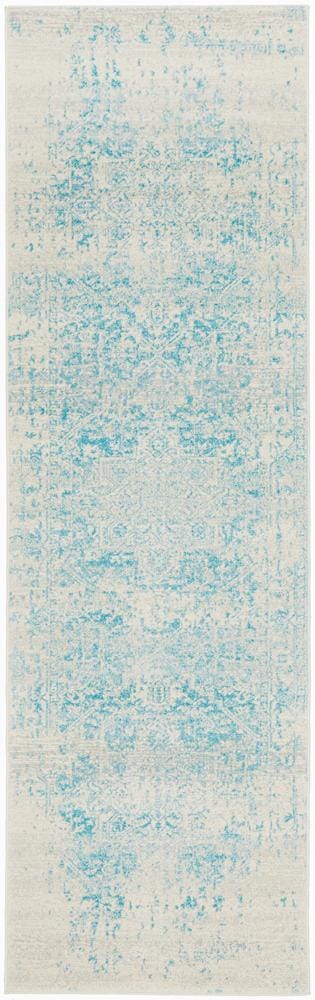 Rug Culture Rugs 300X80CM Evoke Glacier White Blue Transitional Rug