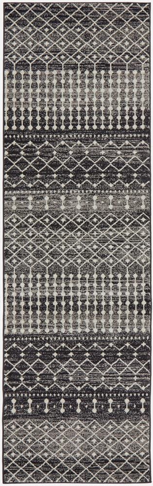 Rug Culture Rugs 300X80CM Evoke Simplicity Black Transitional Rug