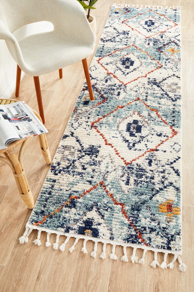 Rug Culture Rugs 300X80CM Marrakesh 444 Blue Runner Rug