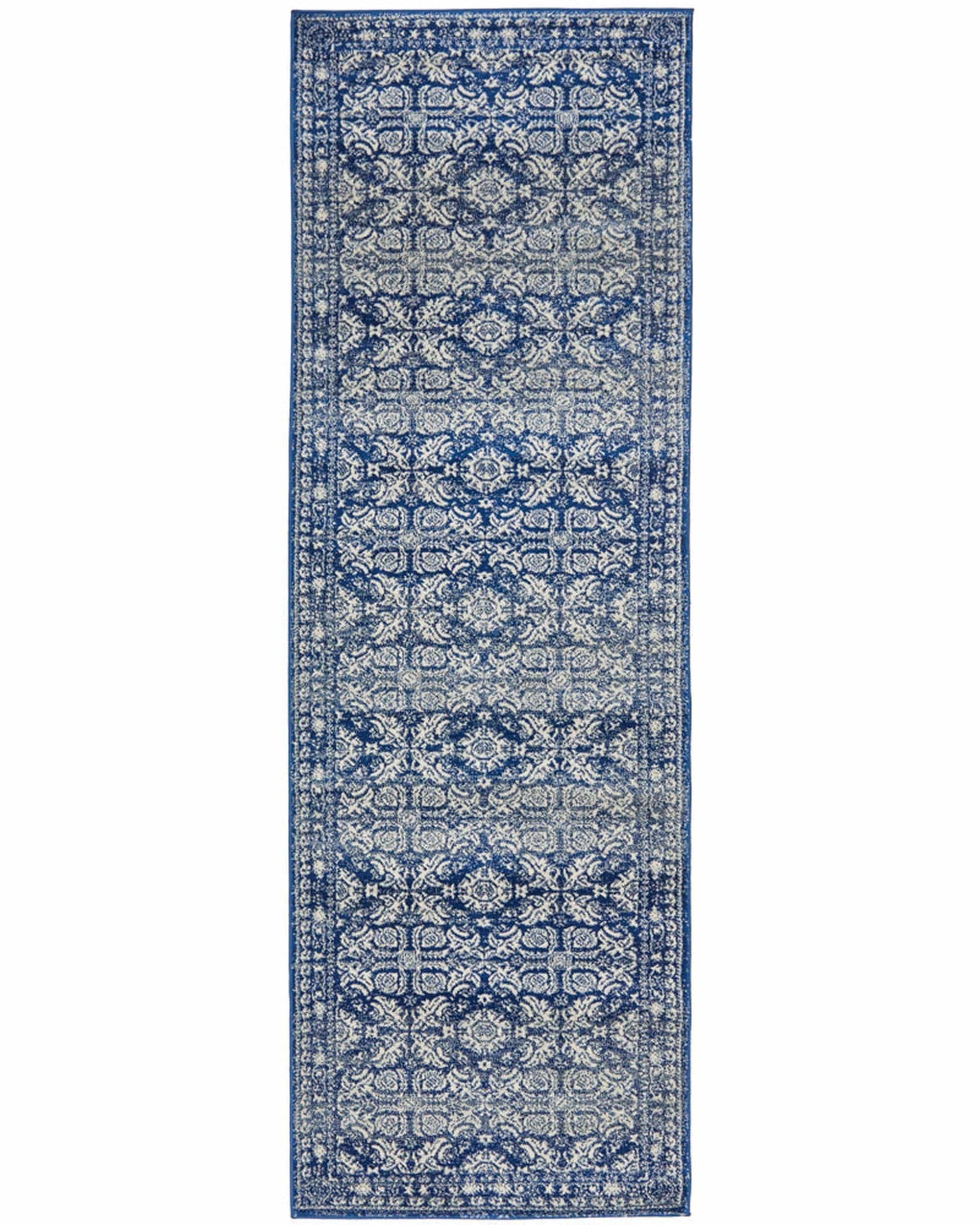 Rug Culture Rugs 300X80CM Mirage Gwyneth Stunning Transitional Navy Rug