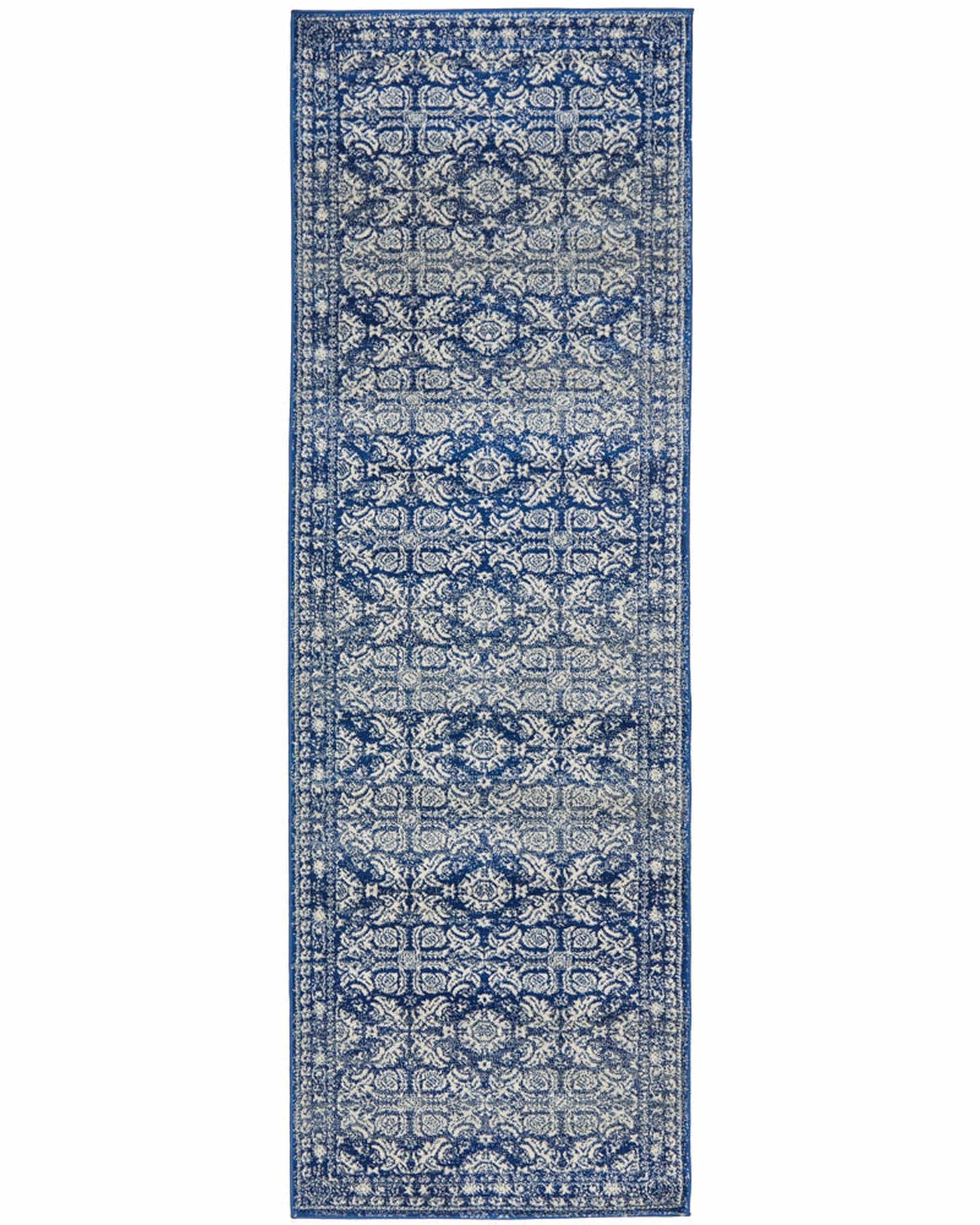 Rug Culture Rugs 300X80CM Mirage Gwyneth Stunning Transitional Navy Rug