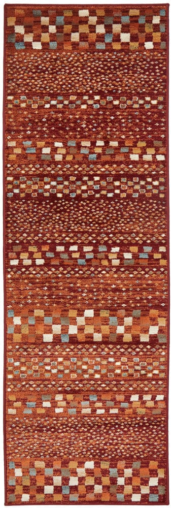 Rug Culture Rugs 300X80CM Oxford Squares Rust Rug