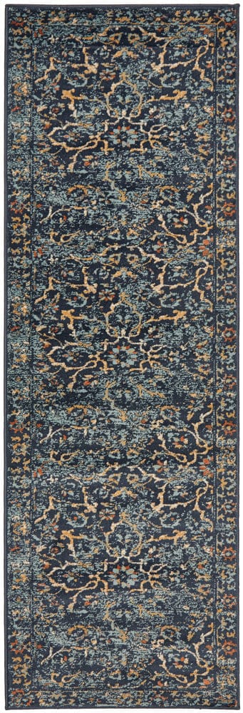 Rug Culture Rugs 300X80CM Oxford Stem Navy Rug