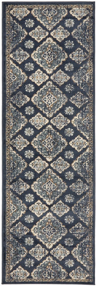 Rug Culture Rugs 300X80CM Oxford Timeline Navy Rug