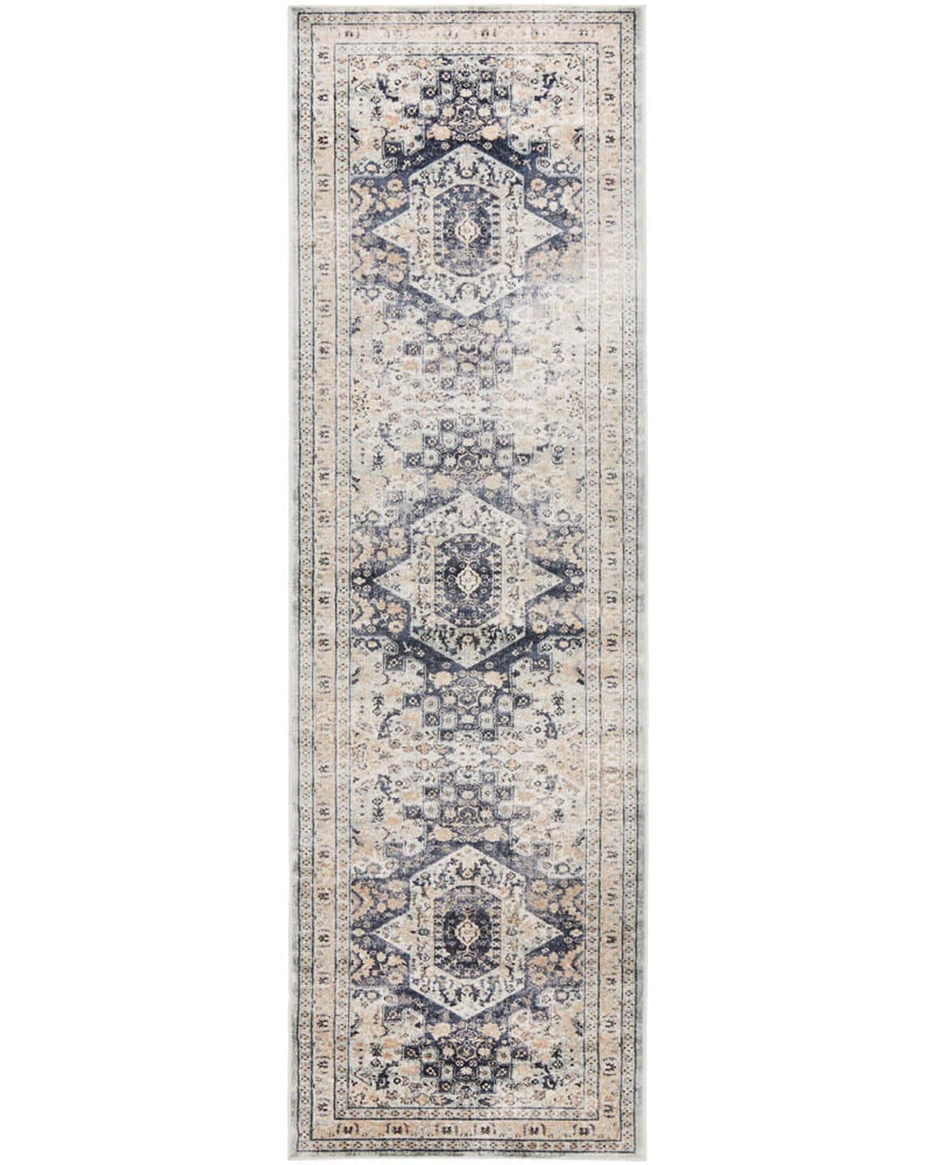 Rug Culture Rugs 300X80CM Providence Esquire Brushed Traditional Blue Rug
