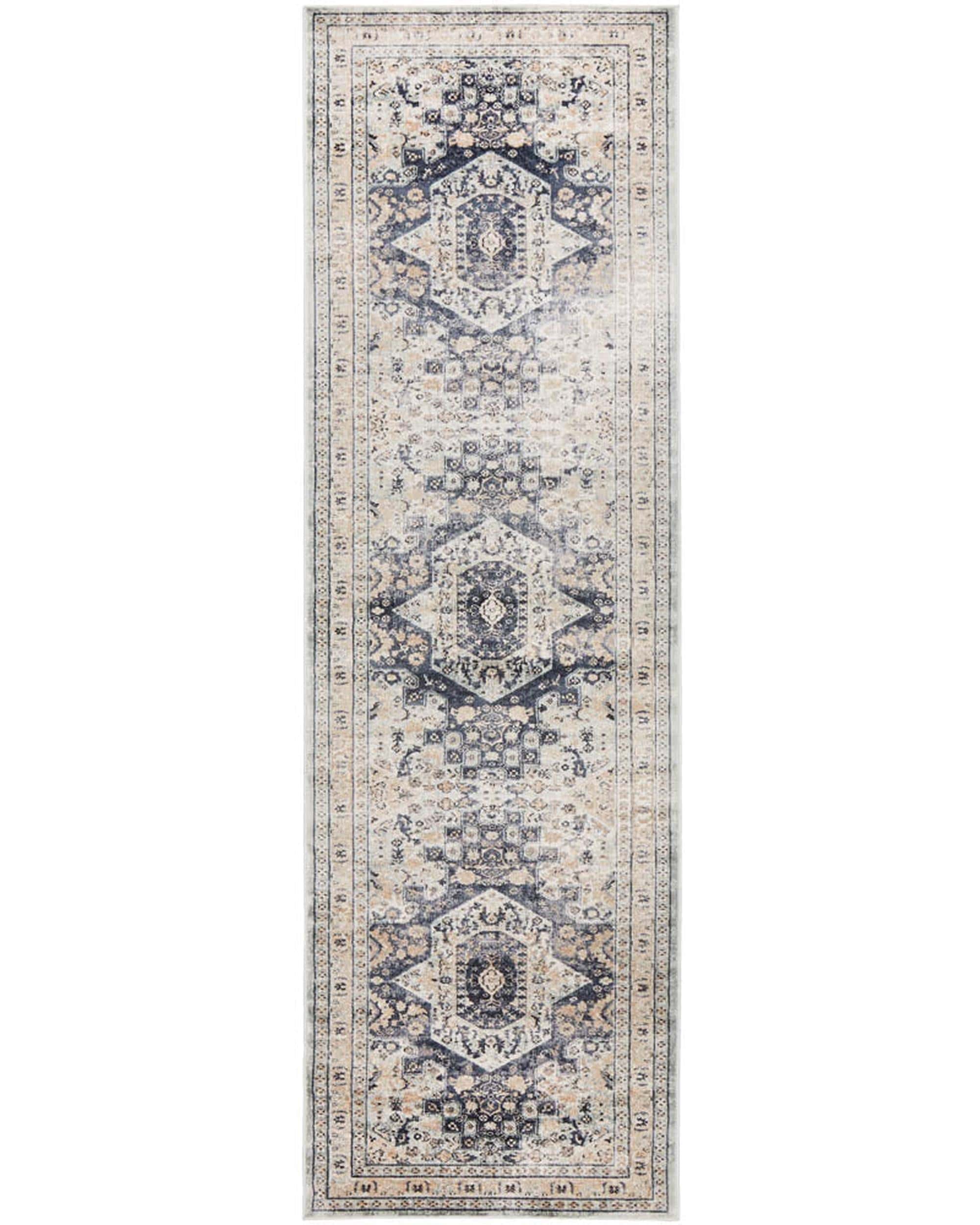Rug Culture Rugs 300X80CM Providence Esquire Brushed Traditional Blue Rug