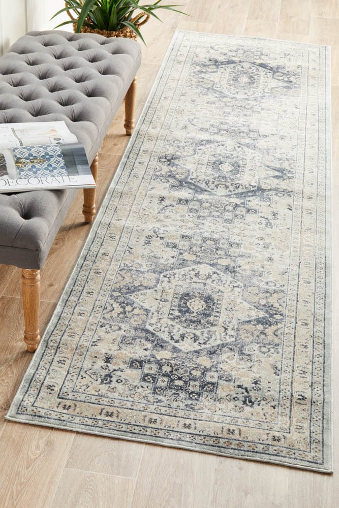 Rug Culture Rugs 300X80CM Providence Esquire Brushed Traditional Blue Runner