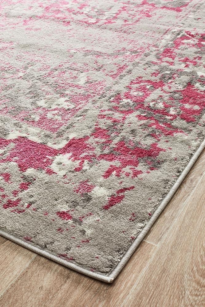 Rug Culture Rugs Alexa Transitional Rug Grey Fuchsia