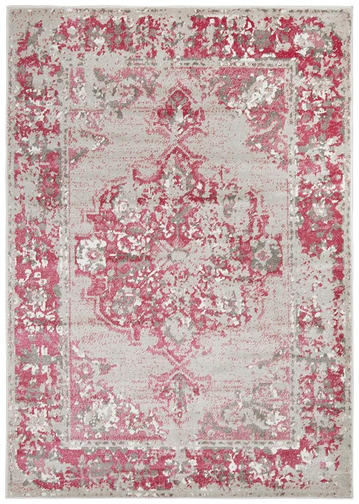 Rug Culture Rugs Alexa Transitional Rug Grey Fuchsia