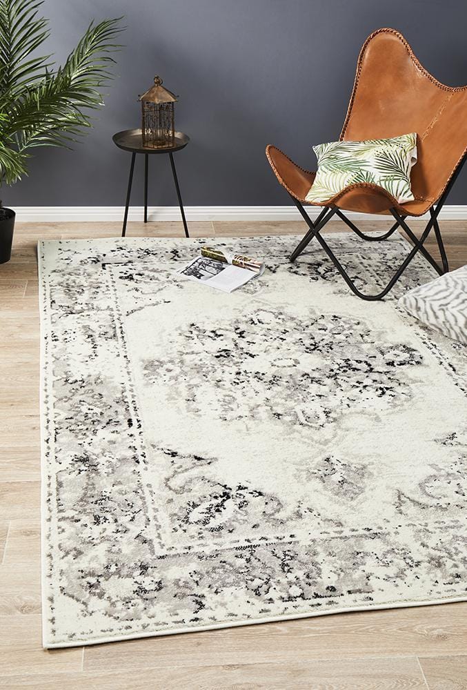 Rug Culture Rugs Alexa Transitional Rug White Grey Black