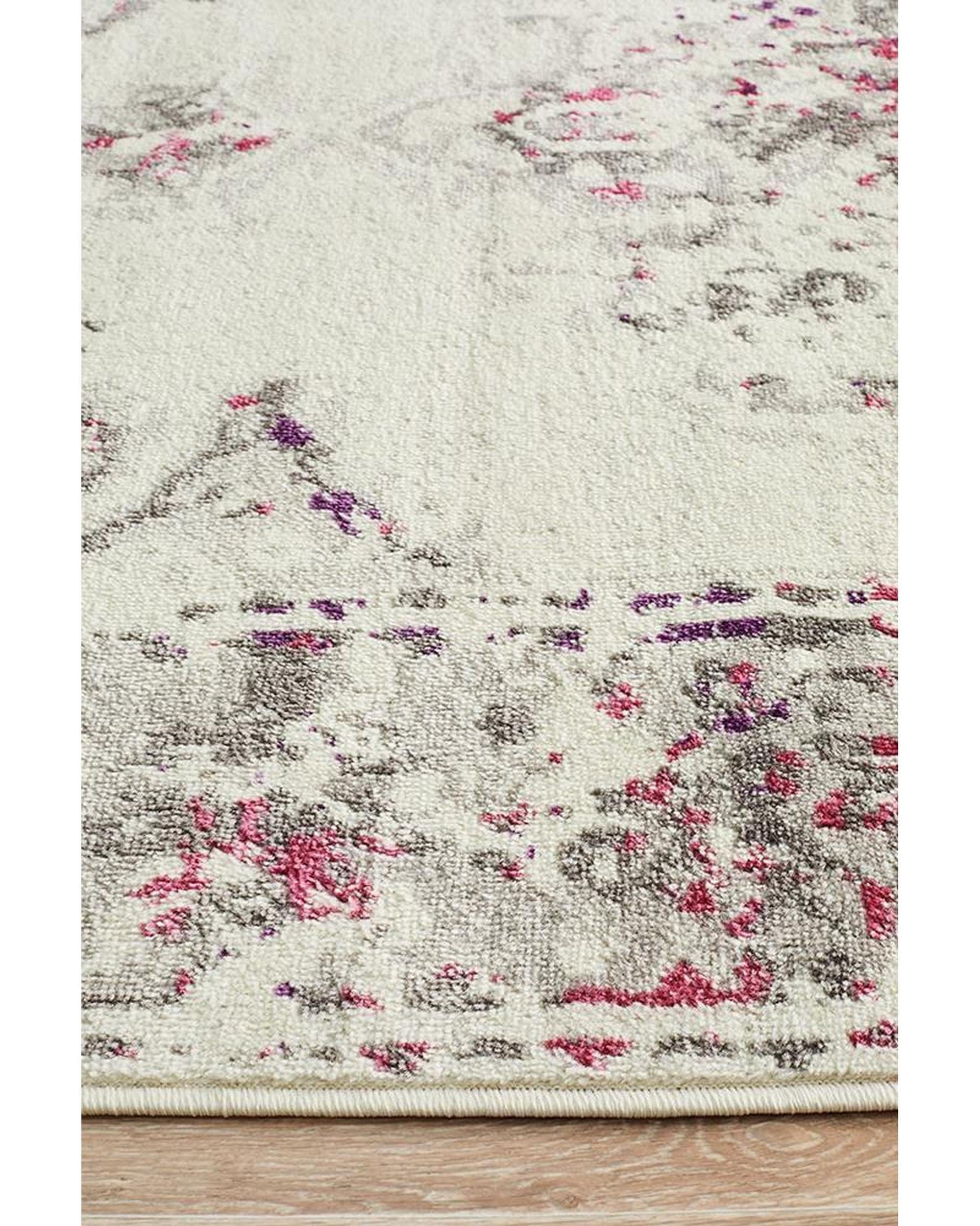 Rug Culture Rugs Alexa Transitional Rug White Pink Grey