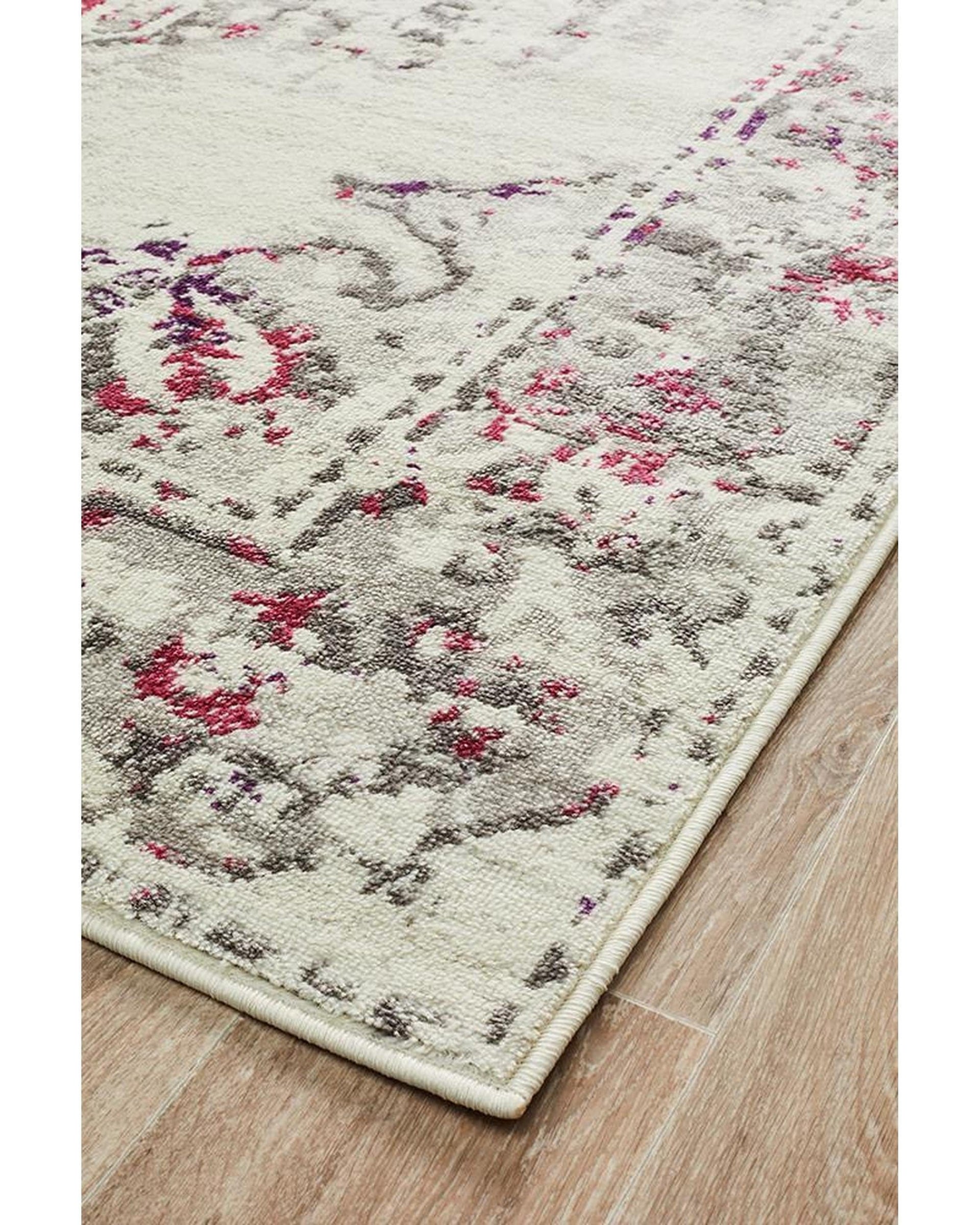 Rug Culture Rugs Alexa Transitional Rug White Pink Grey
