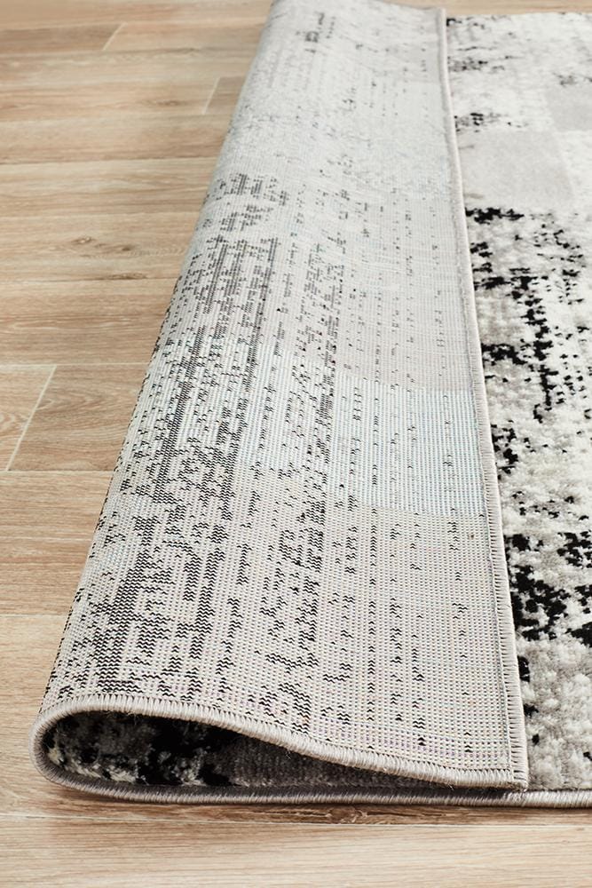 Rug Culture Rugs Alicia Modern Distressed Rug Grey Black Silver