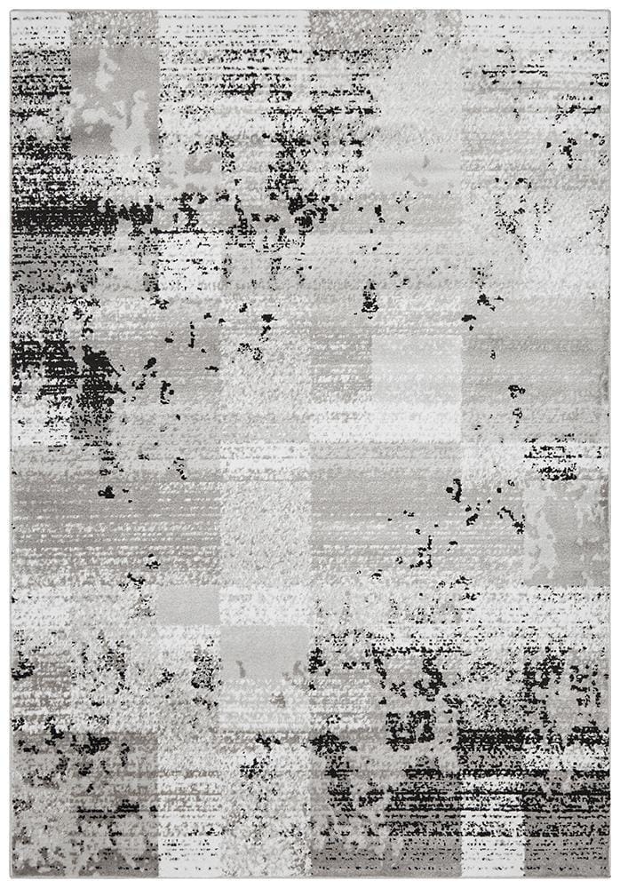 Rug Culture Rugs Alicia Modern Distressed Rug Grey Black Silver