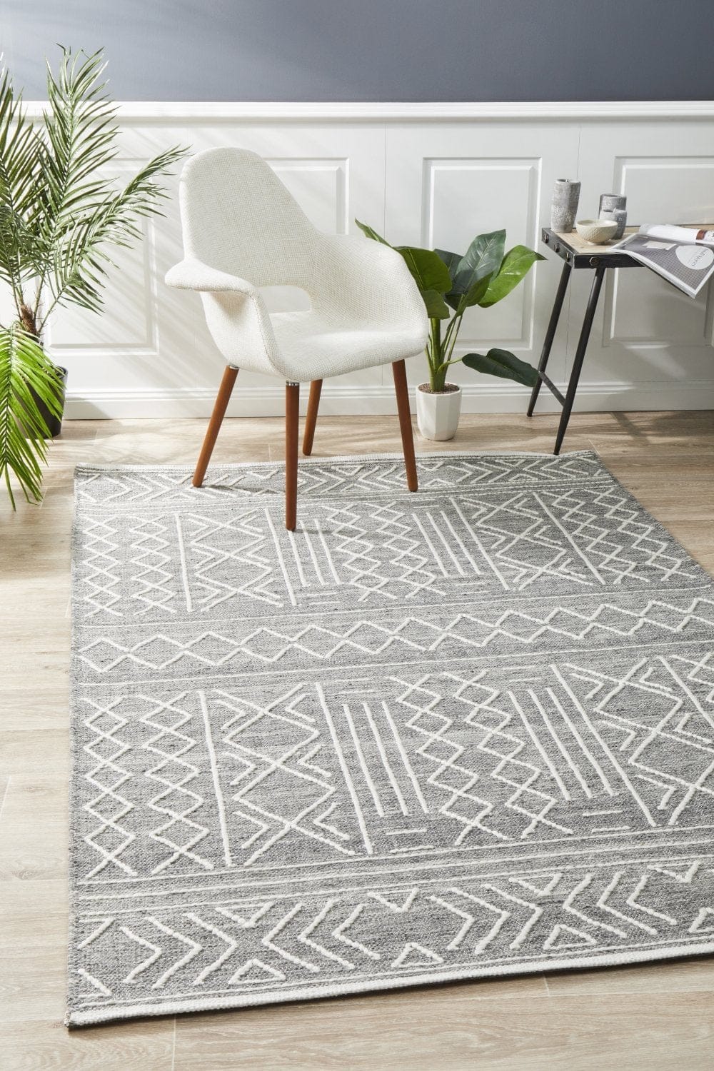 Rug Culture Rugs Arya Stitch Woven Rug Silver Grey