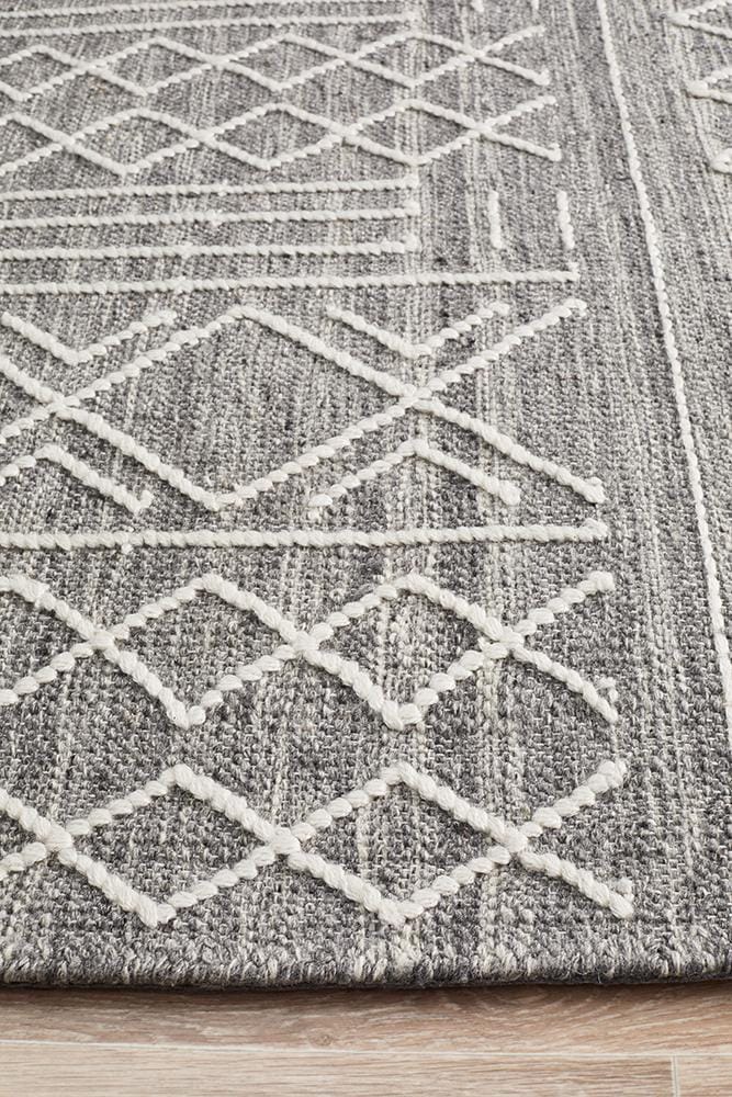 Rug Culture Rugs Arya Stitch Woven Rug Silver Grey