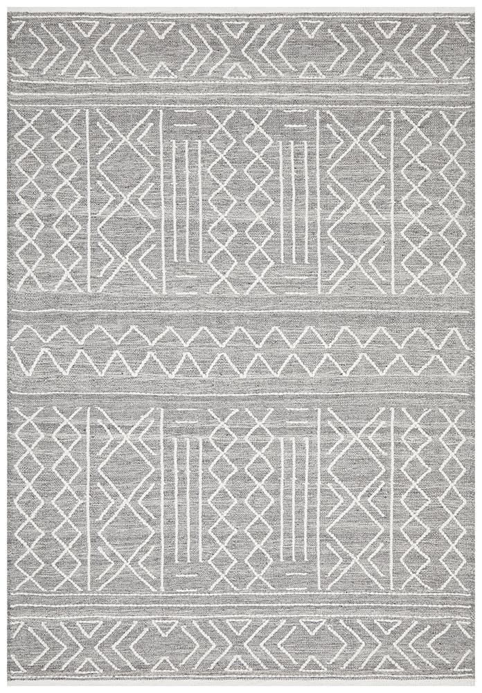 Rug Culture Rugs Arya Stitch Woven Rug Silver Grey