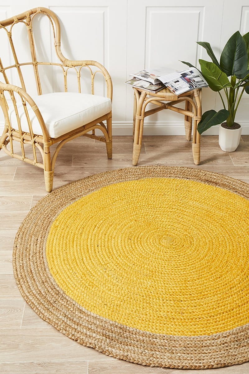Rug Culture Rugs Atrium Polo Round Yellow