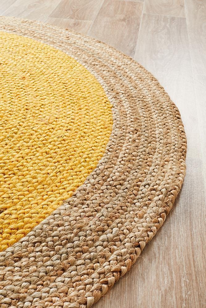 Rug Culture Rugs Atrium Polo Round Yellow