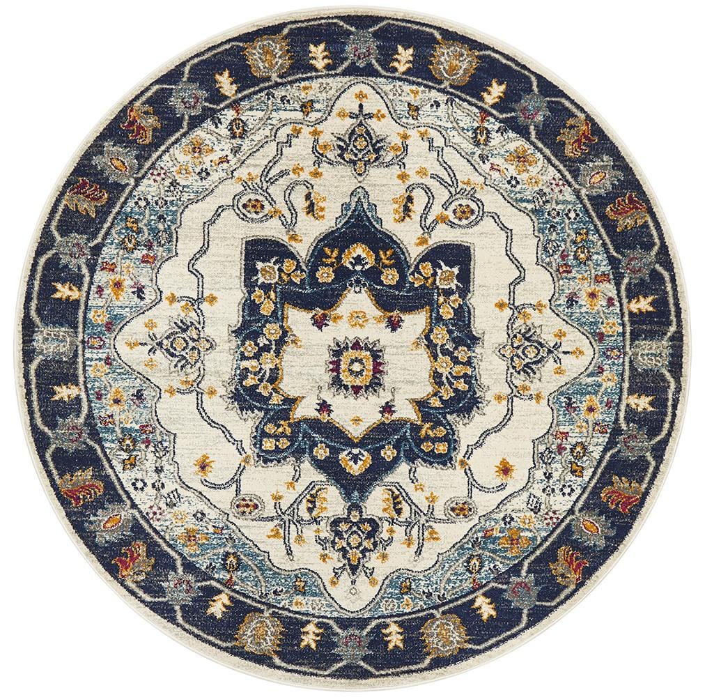 Rug Culture Rugs Babylon 201 Blue Round Rug
