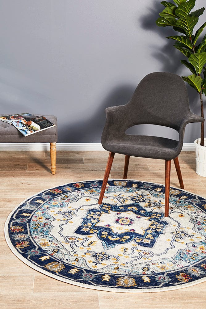 Rug Culture Rugs Babylon 201 Blue Round Rug