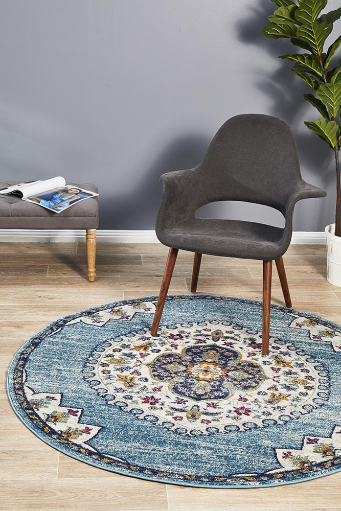 Rug Culture Rugs Babylon 202 Blue Round Rug
