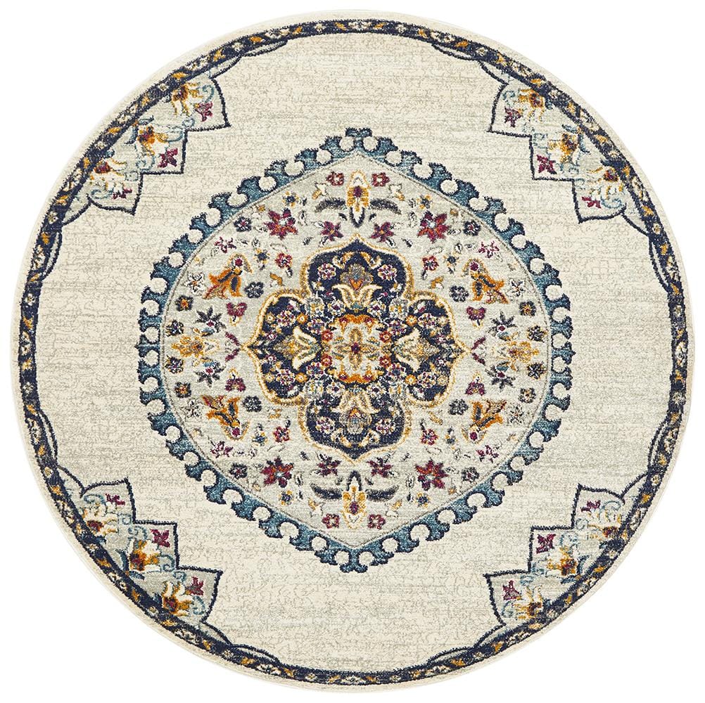 Rug Culture Rugs Babylon 202 White Round Rug