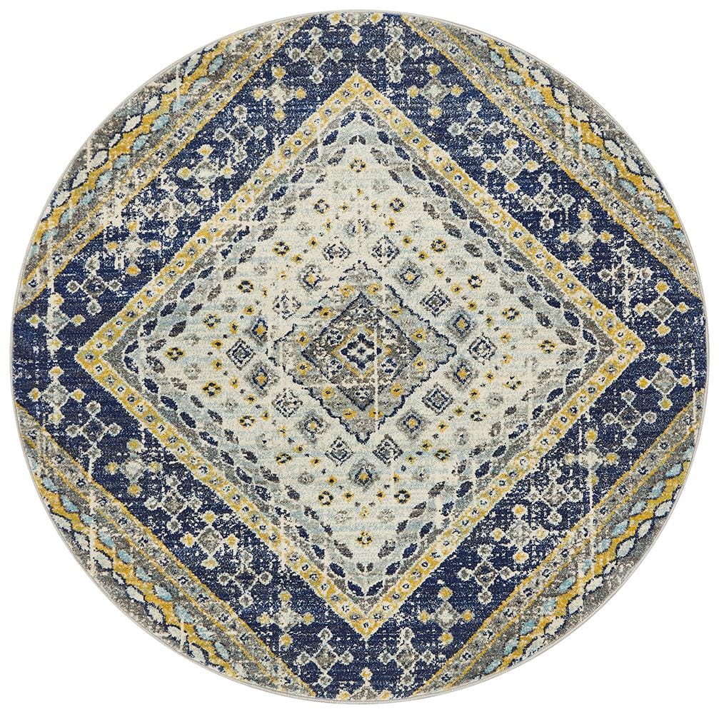 Rug Culture Rugs Babylon 203 Navy  Round Rug